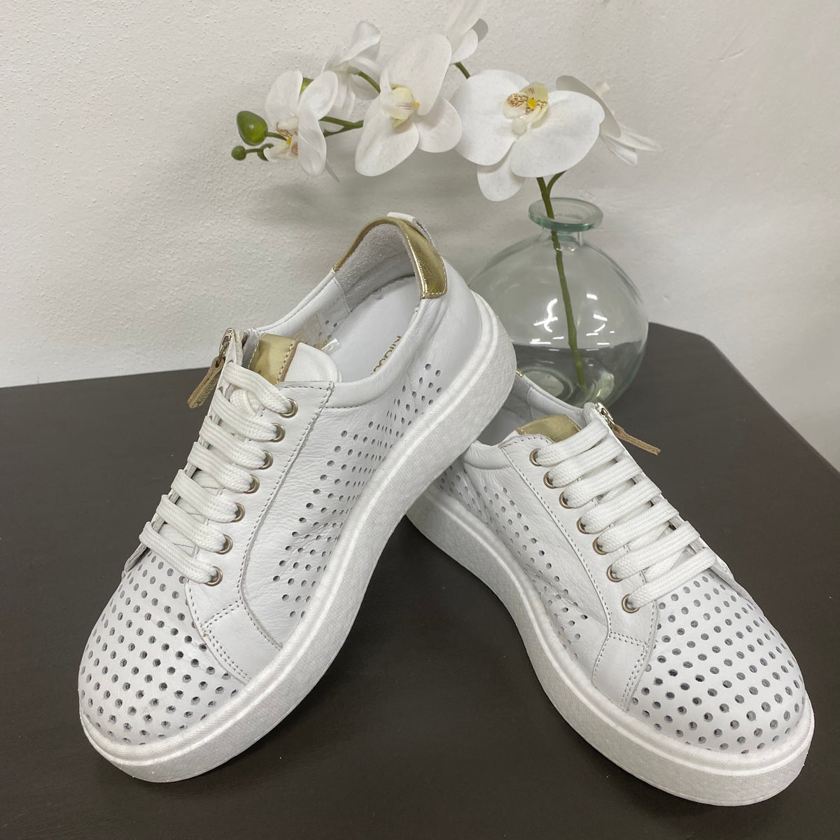 Myer's Sneaker Ara Shoes Myer Feather By Rilassare White