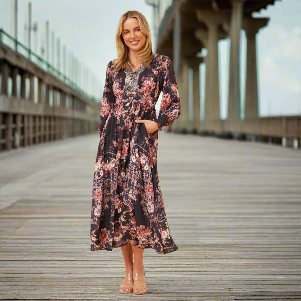 long sleeve midi dress australia Long Sleeve Denim Denim Midi Dress Australia Blue Casual Denim Dress, Long Sleeves Midi Button Down