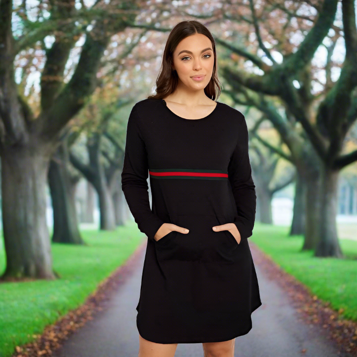 Robe à manches longues avec poche– Myer Street Fashion