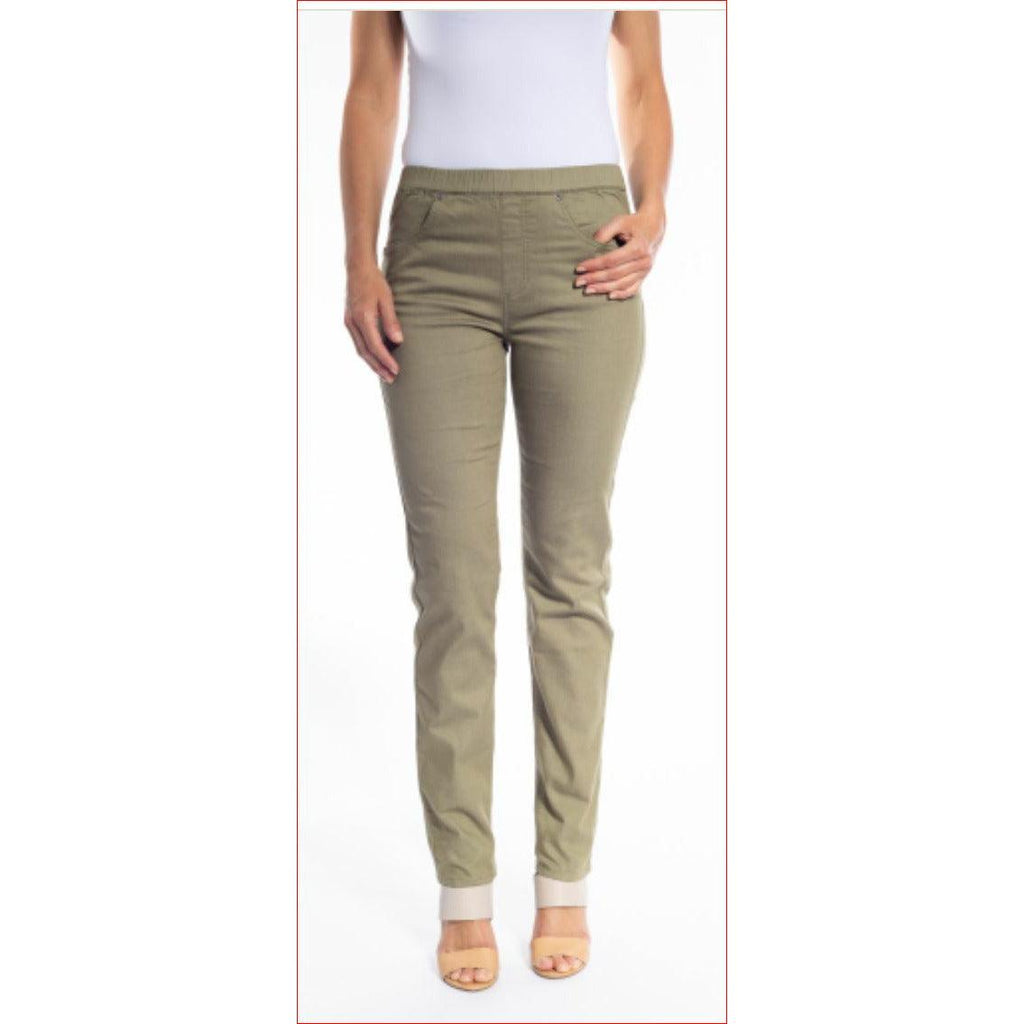 Full Length Pull-On Plain Jeans - Khaki - Willow and Vine