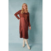 Long Sleeve Midi Dress - Dark Chocolate - Willow and Vine