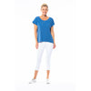 Stretch Cotton Capri Pant - White - Willow and Vine