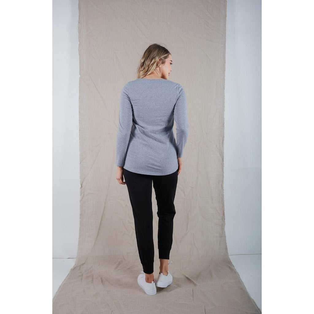 The Long Sleeve Curve Hem Top - Willow and Vine